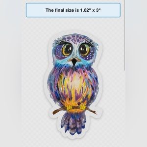 Abstract Owl waterproof sticker